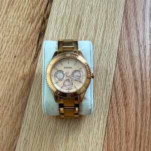 Fossil Rose Gold Tone Chronograph Bracelet Watch